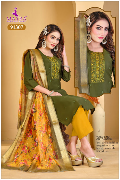 Chhaya Mayra Roman Silk Readymade Pant Style Suits Supplier