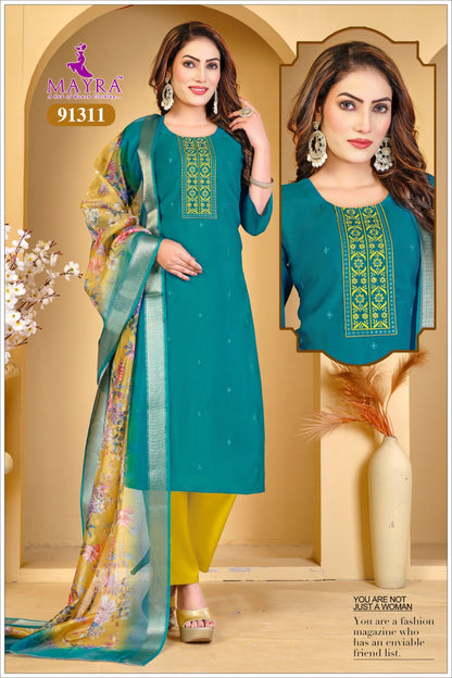 Chhaya Mayra Roman Silk Readymade Pant Style Suits Supplier