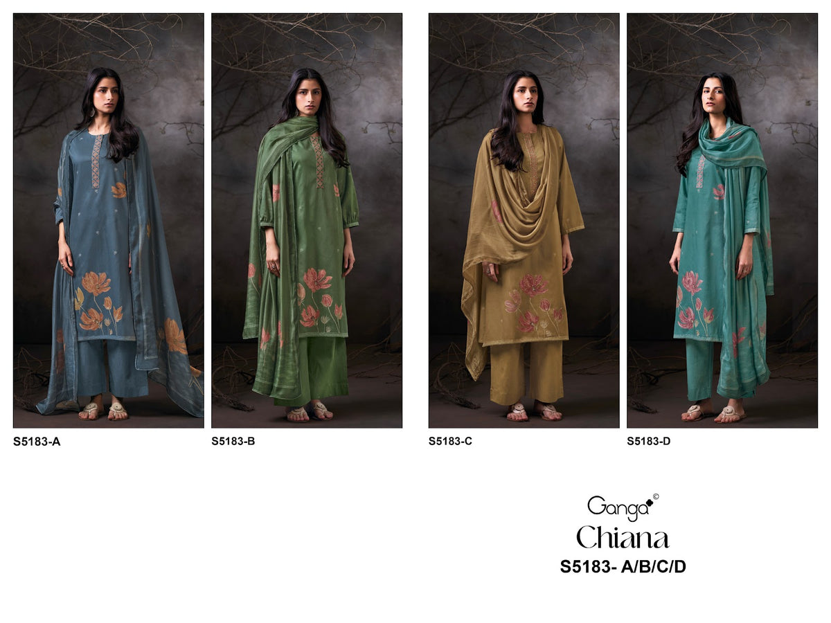Chiana S5183 Ganga Corduroy Plazzo Style Suits Wholesale Rate