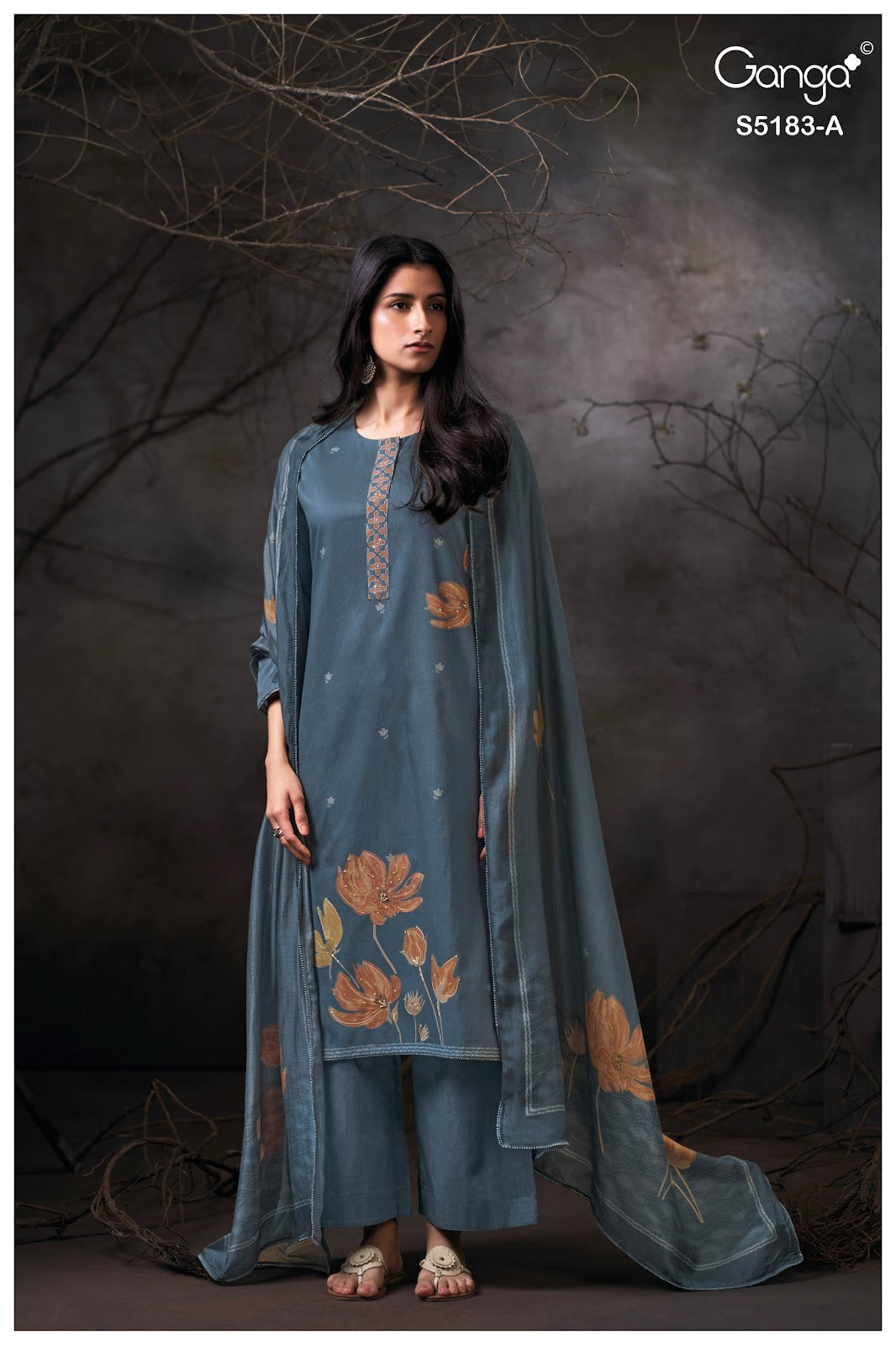 Chiana S5183 Ganga Corduroy Plazzo Style Suits Wholesale Rate