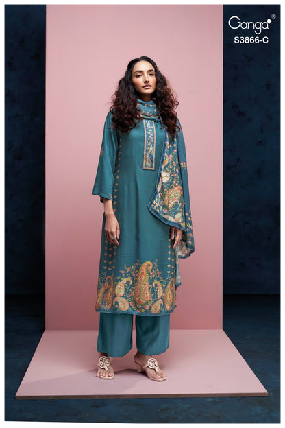 Chiara 3866 Ganga Pashmina Suits Exporter Gujarat