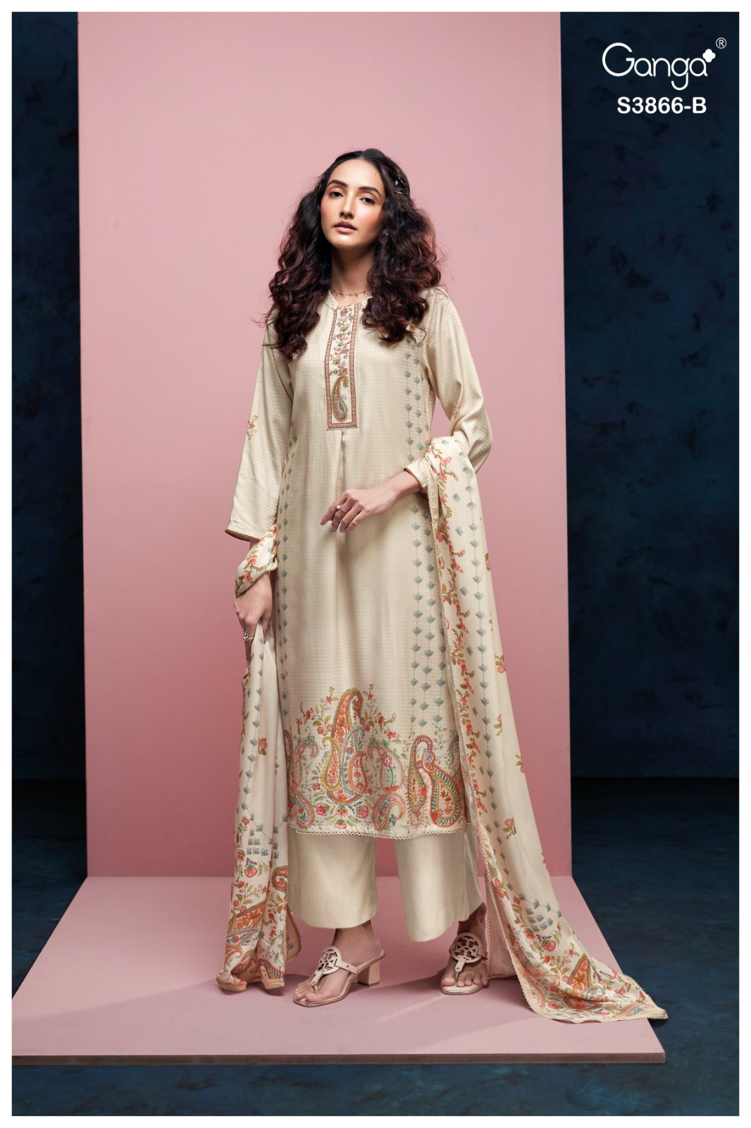 Chiara 3866 Ganga Pashmina Suits Exporter Gujarat