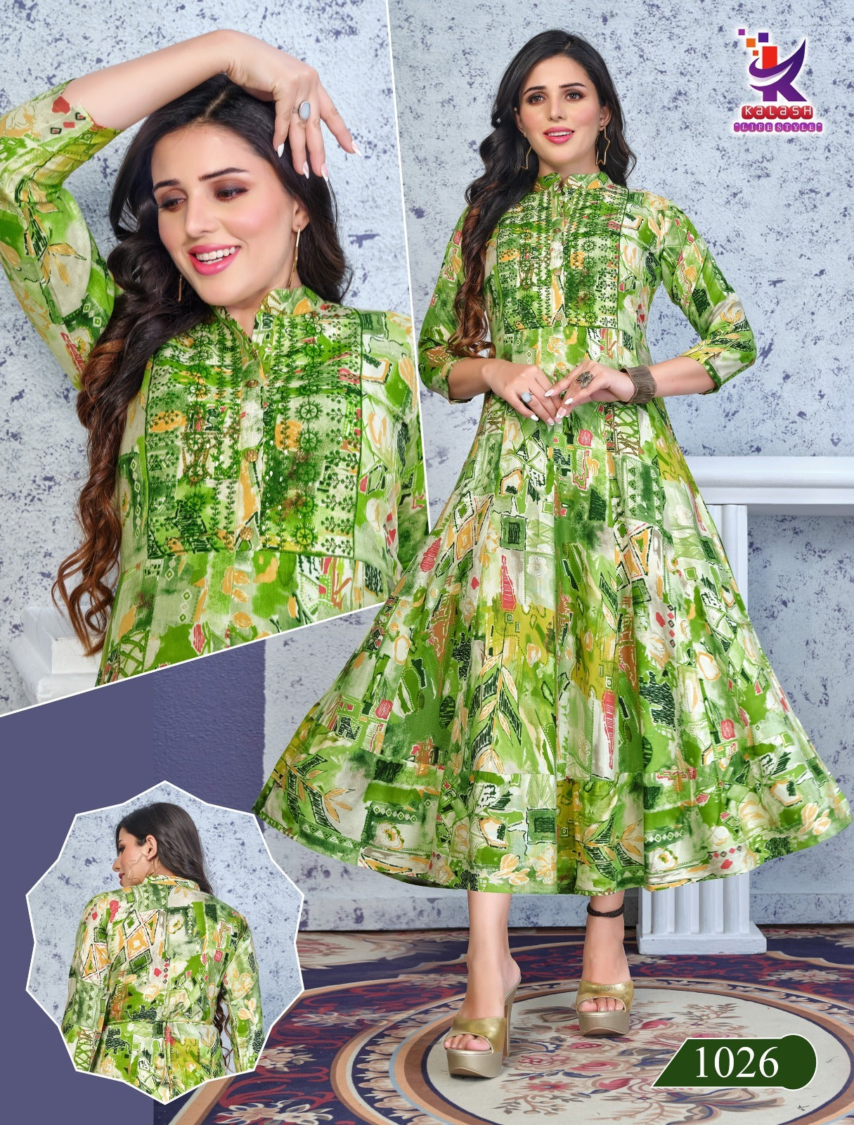 Chic Rose 4 Mlm Kalash Lifestyle Rayon 14Kg Anarkali Kurtis Wholesale
