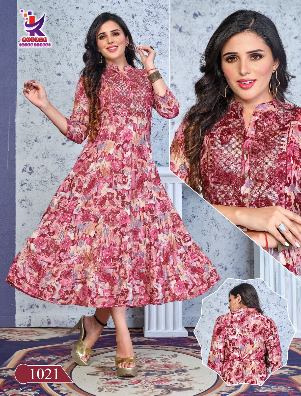Chic Rose 4 Mlm Kalash Lifestyle Rayon 14Kg Anarkali Kurtis Wholesale