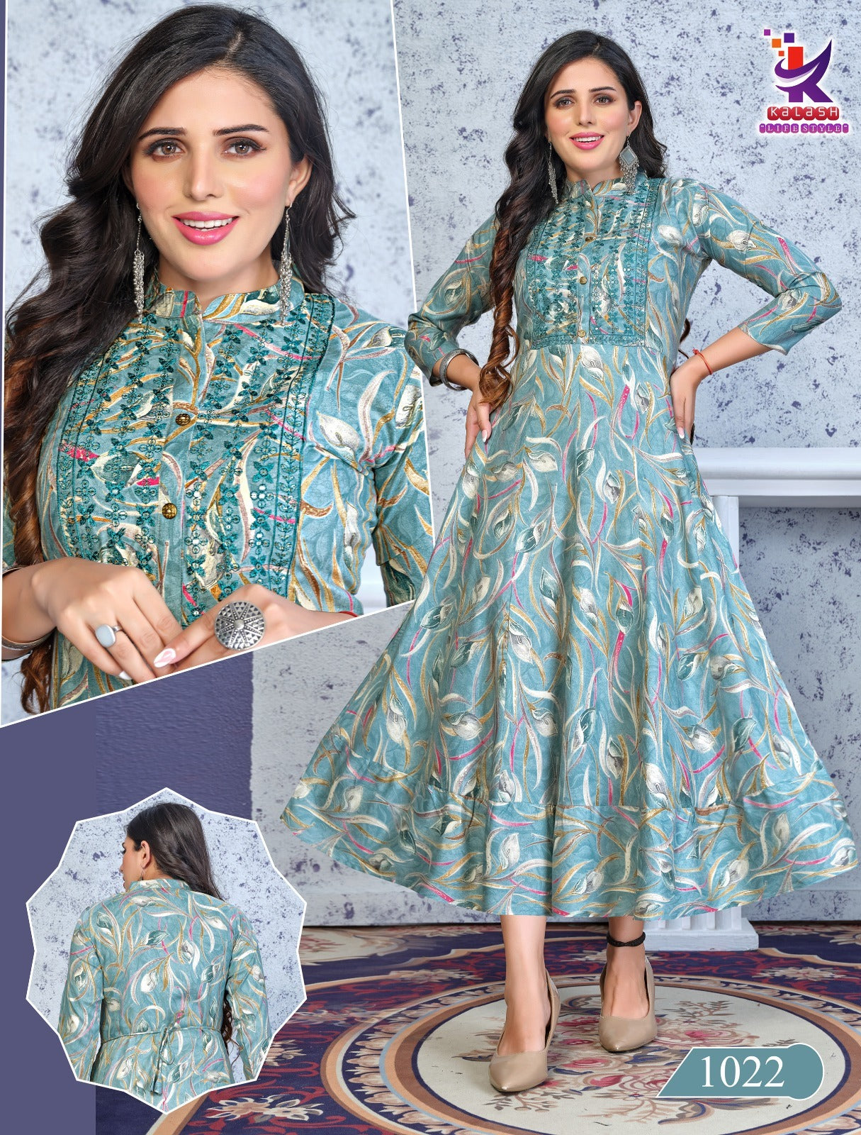Chic Rose 4 Mlm Kalash Lifestyle Rayon 14Kg Anarkali Kurtis Wholesale