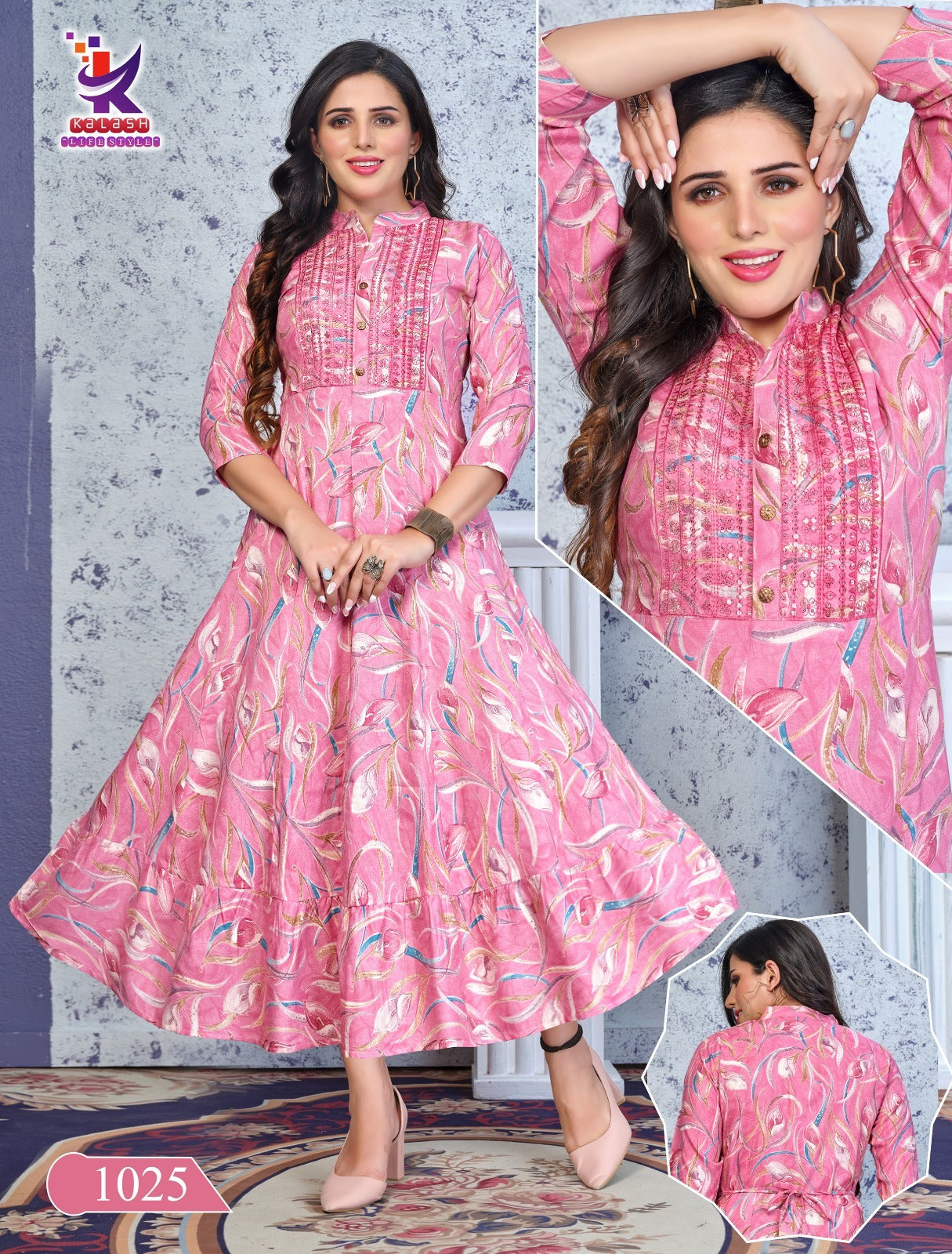 Chic Rose 4 Mlm Kalash Lifestyle Rayon 14Kg Anarkali Kurtis Wholesale