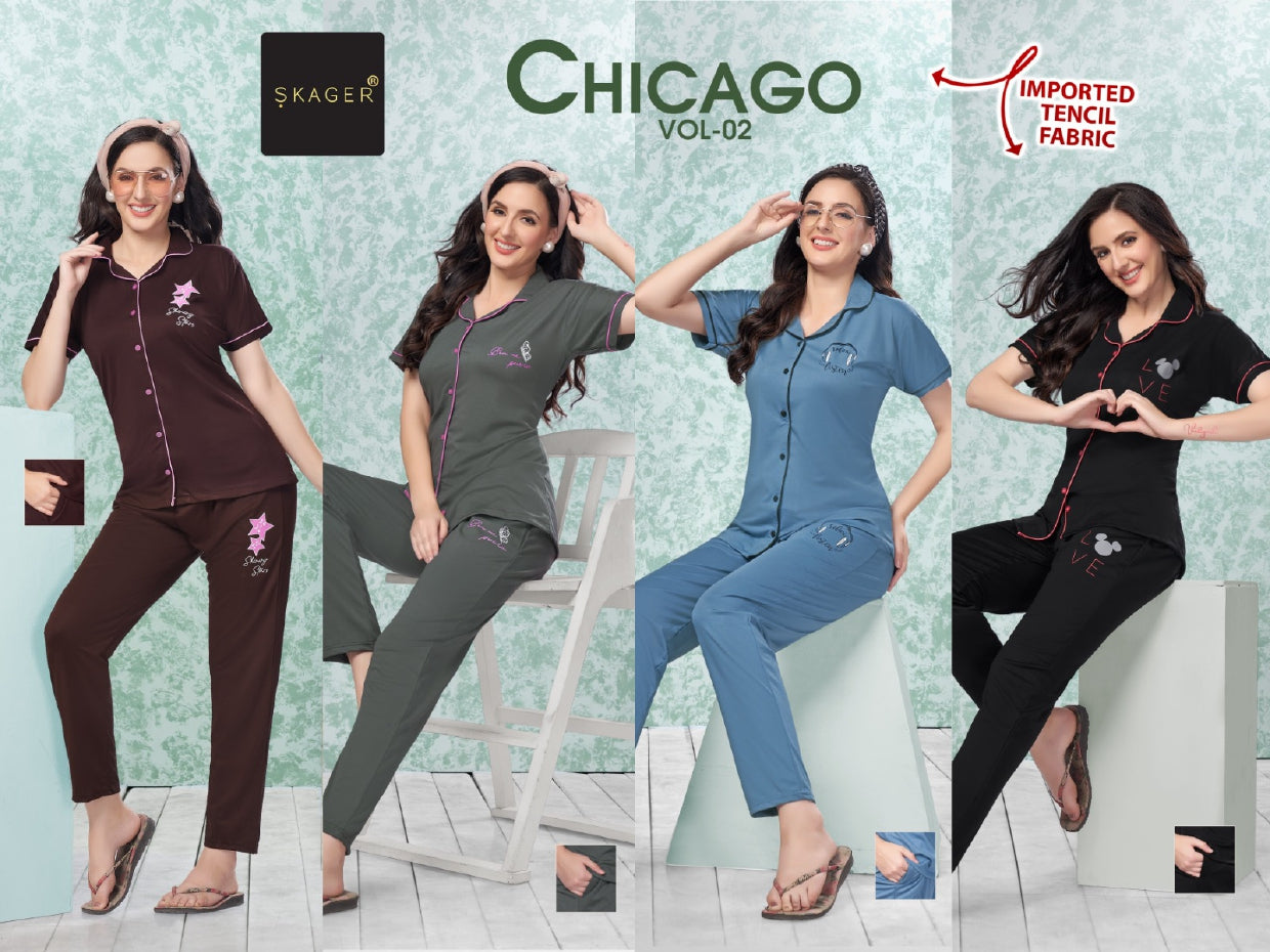 Chicago Vol 2 Skager Imported Collar Night Suits Supplier Ahmedabad