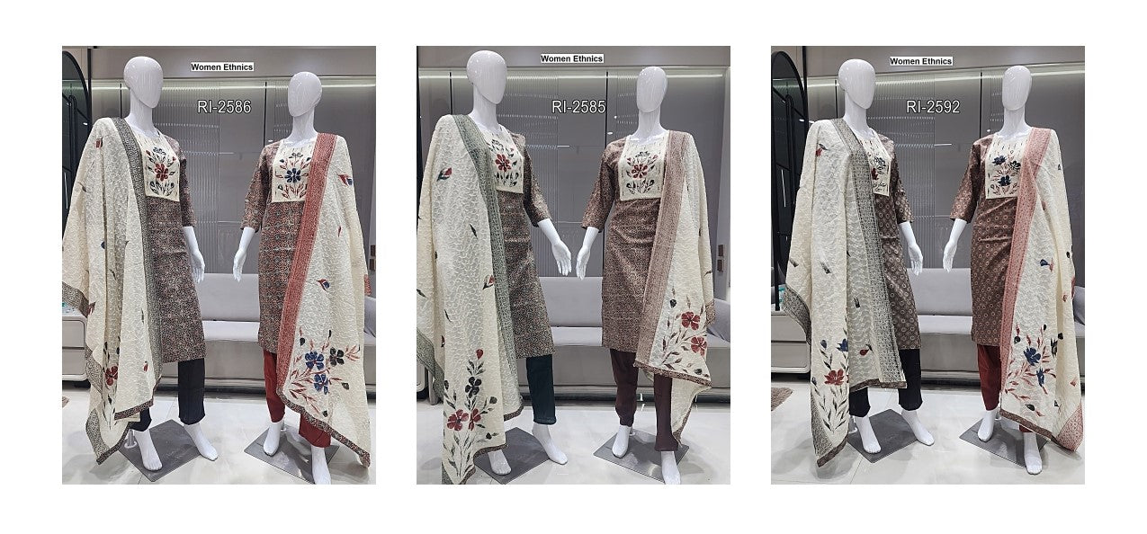 Chicken Dupatta 0606 Women Ethnics Cotton Readymade Pant Style Suits Exporter Gujarat