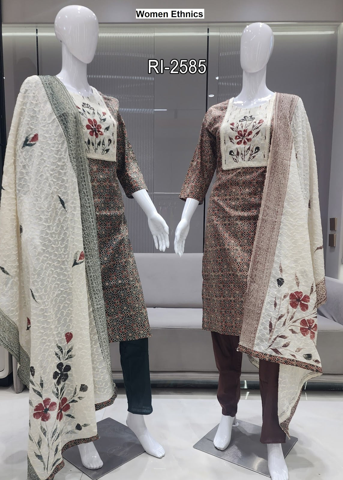 Chicken Dupatta 0606 Women Ethnics Cotton Readymade Pant Style Suits Exporter Gujarat