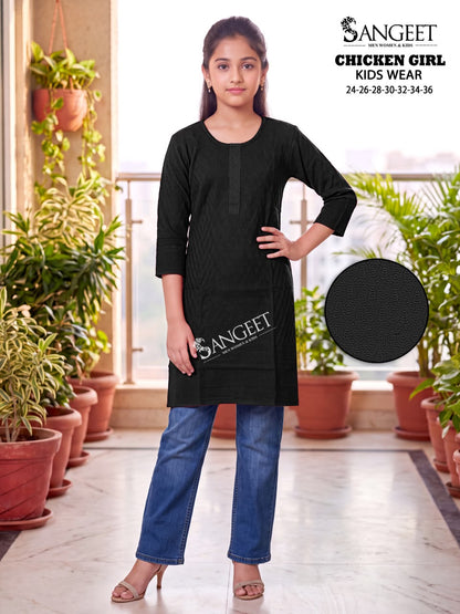Chicken Girl Sangeet Bombay Rayon Girls Kurti Wholesaler