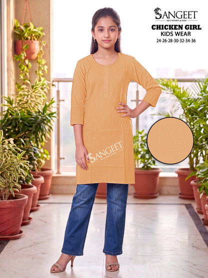 Chicken Girl Sangeet Bombay Rayon Girls Kurti Wholesaler