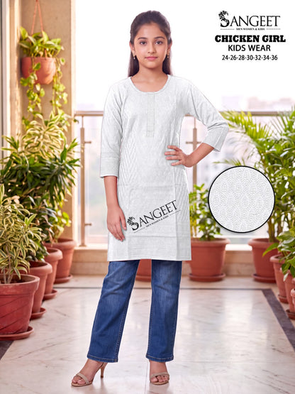 Chicken Girl Sangeet Bombay Rayon Girls Kurti Wholesaler
