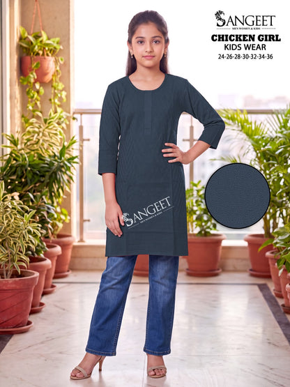 Chicken Girl Sangeet Bombay Rayon Girls Kurti Wholesaler