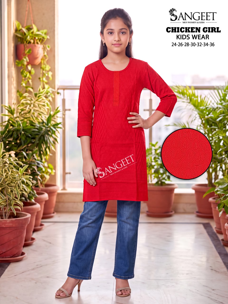 Chicken Girl Sangeet Bombay Rayon Girls Kurti Wholesaler