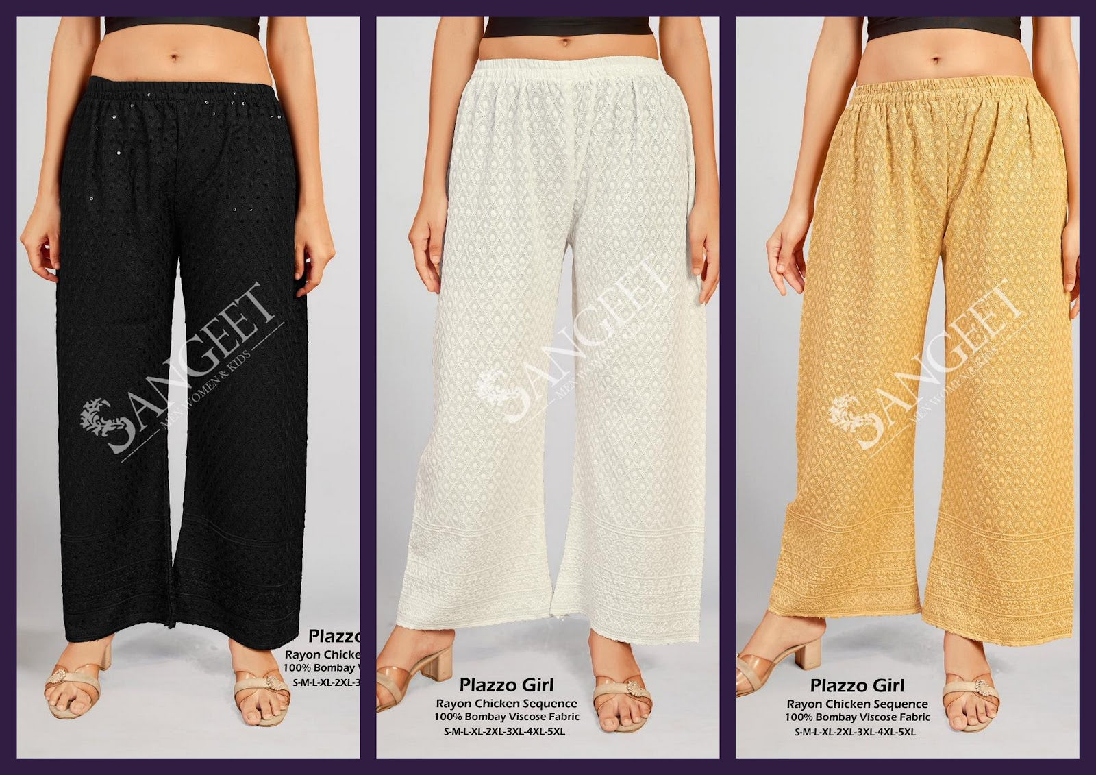 Chicken Sequence 1003 Sangeet Rayon Branded Palazzo Manufacturer