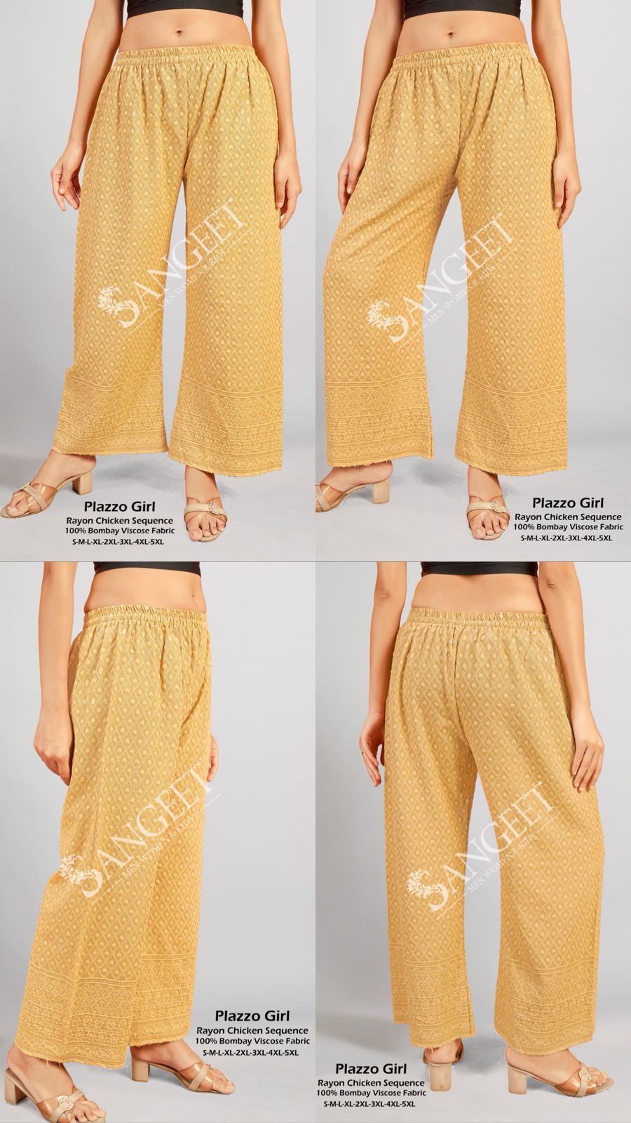 Chicken Sequence 1003 Sangeet Rayon Branded Palazzo Manufacturer