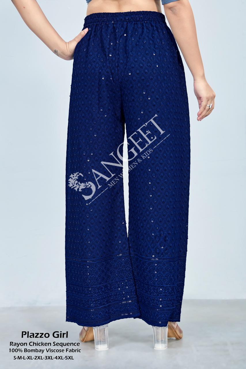 Chicken Sequence 2303 Sangeet Rayon Branded Palazzo Wholesaler India