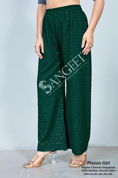 Chicken Sequence 2303 Sangeet Rayon Branded Palazzo Wholesaler India