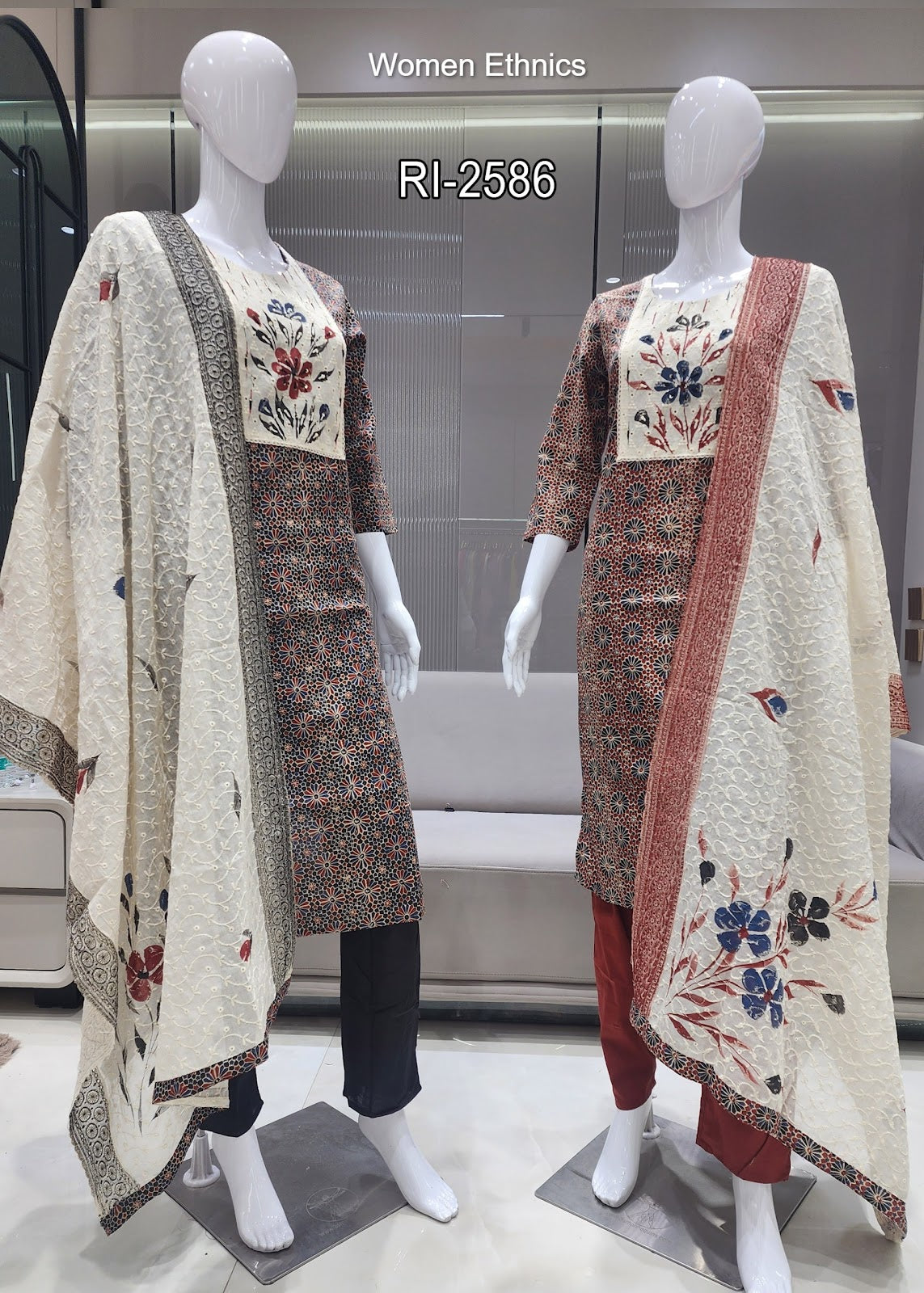 Chicken Dupatta Women Ethnics Readymade Cotton Pant Suits Manufacturer Gujarat