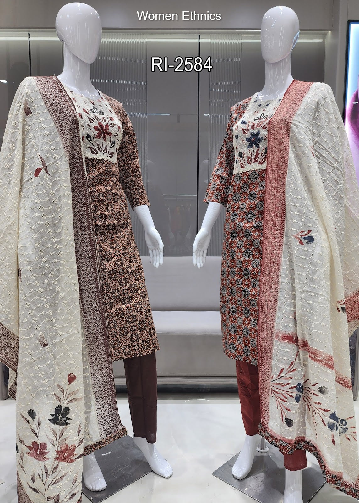 Chicken Dupatta Women Ethnics Readymade Cotton Pant Suits Manufacturer Gujarat