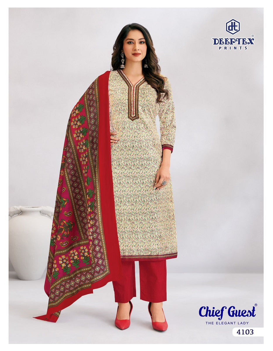 Chief Guest Vol 41 Deeptex Prints Cotton Dress Material Wholesaler