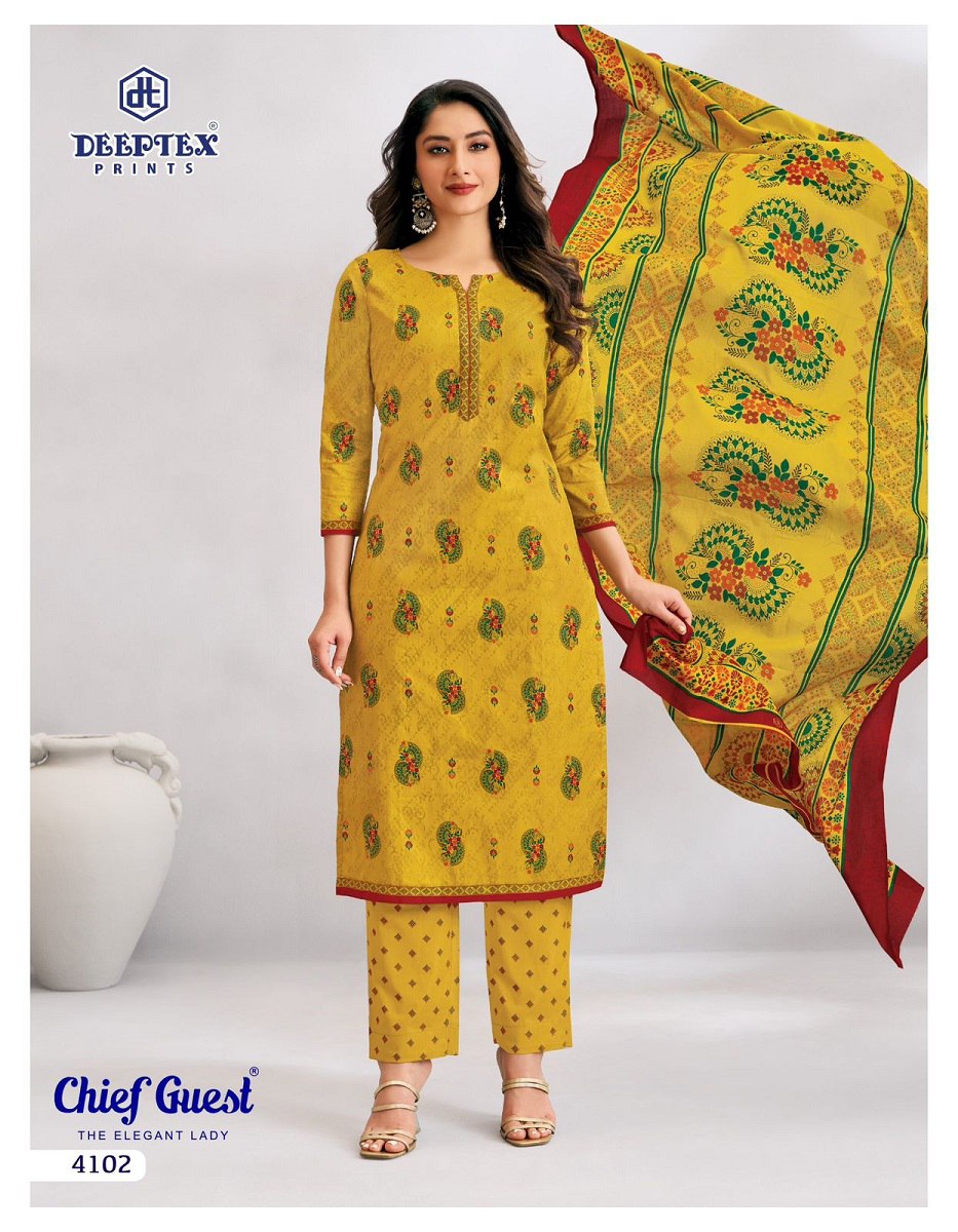 Chief Guest Vol 41 Deeptex Prints Readymade Cotton Pant Suits Wholesale