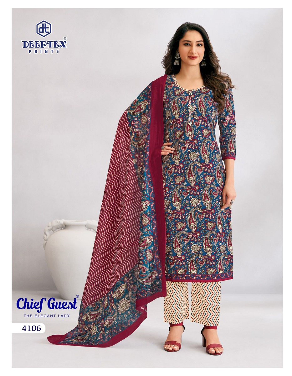 Chief Guest Vol 41 Deeptex Prints Readymade Cotton Pant Suits Wholesale