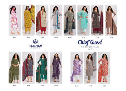 Chief Guest Vol 41 Deeptex Prints Readymade Cotton Pant Suits Wholesale