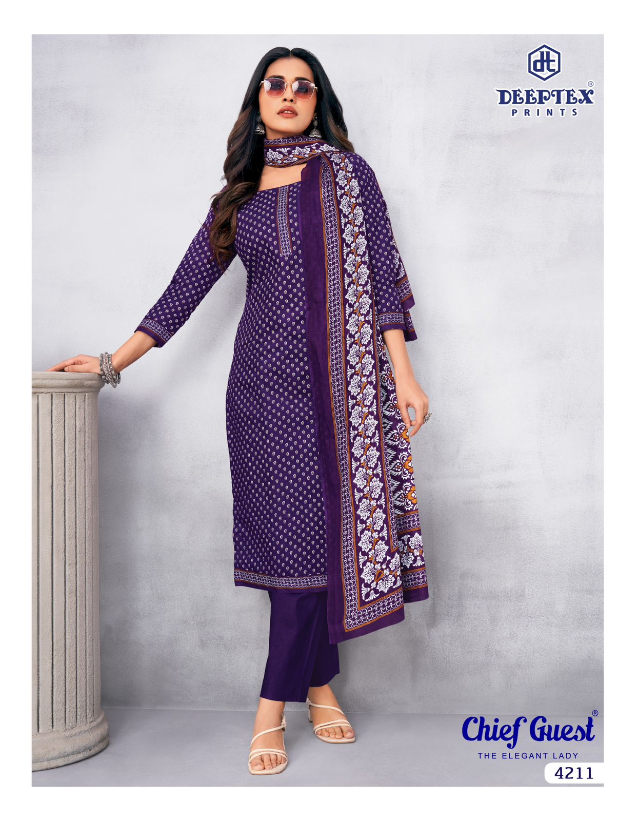 Chief Guest Vol 42 Deeptex Prints Readymade Cotton Pant Suits Manufacturer India