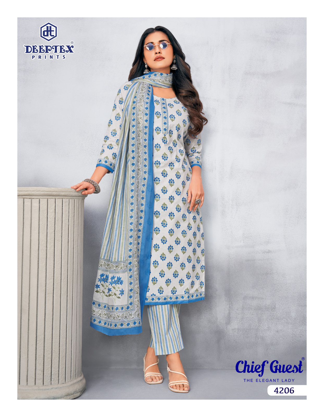 Chief Guest Vol 42 Deeptex Prints Readymade Cotton Pant Suits Manufacturer India
