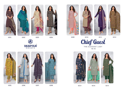 Chief Guest Vol 42 Deeptex Prints Cotton Dress Material Wholesaler Ahmedabad