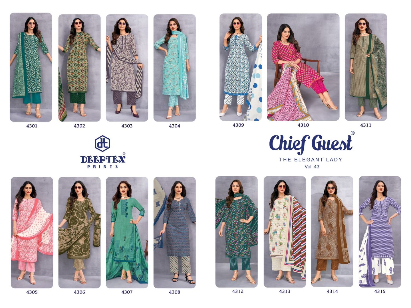 Chief Guest Vol 43 Deeptex Prints Cotton Dress Material Supplier Ahmedabad
