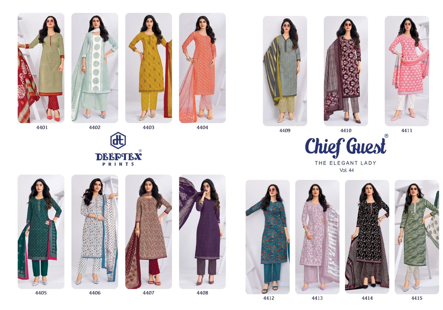 Chief Guest Vol 44 Deeptex Prints Cotton Dress Material Wholesale Price