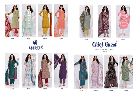 Chief Guest Vol 44 Deeptex Prints Cotton Dress Material Wholesale Price