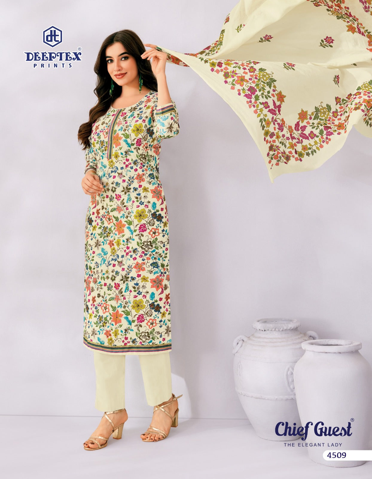 Chief Guest Vol 45 Deeptex Prints Cotton Dress Material Exporter Gujarat