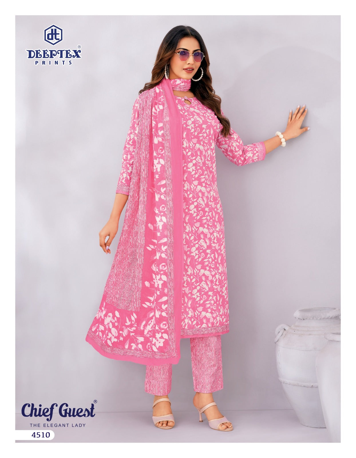 Chief Guest Vol 45 Deeptex Prints Cotton Dress Material Exporter Gujarat