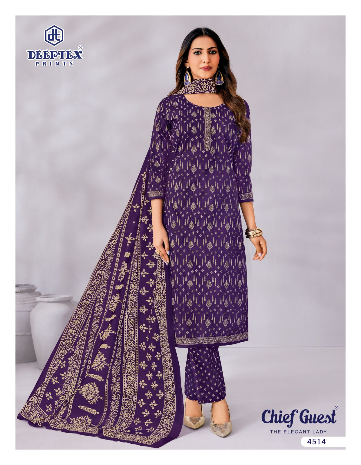 Chief Guest Vol 45 Deeptex Prints Cotton Dress Material Exporter Gujarat