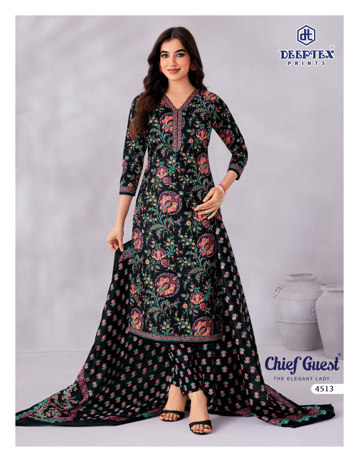 Chief Guest Vol 45 Deeptex Prints Cotton Dress Material Exporter Gujarat