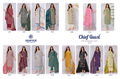 Chief Guest Vol 45 Deeptex Prints Cotton Dress Material Exporter Gujarat