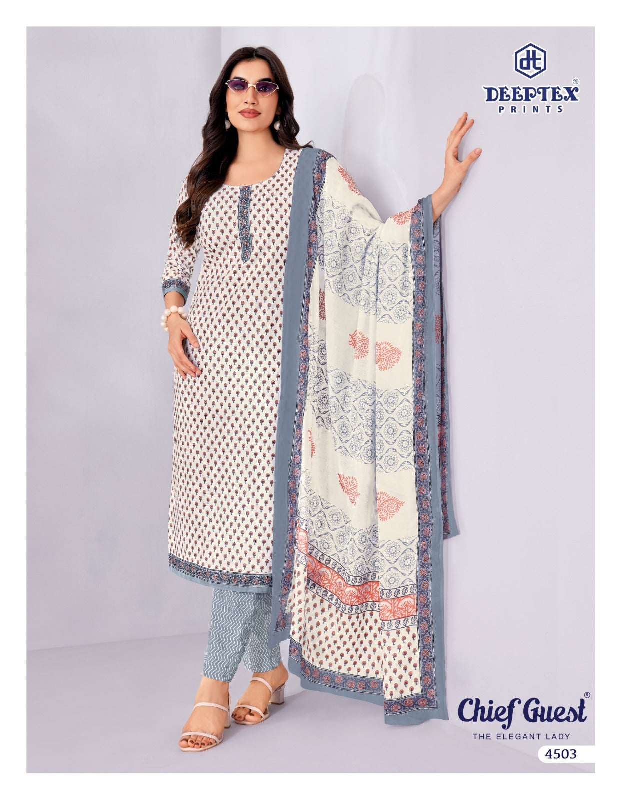 Chief Guest Vol 45 Deeptex Prints Cotton Dress Material Exporter Gujarat