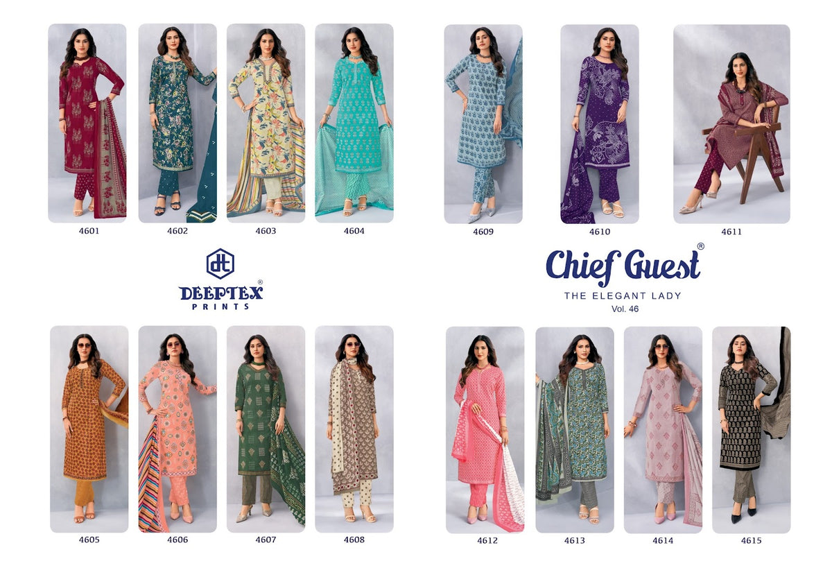 Chief Guest Vol 46 Deeptex Prints Cotton Dress Material Manufacturer Gujarat