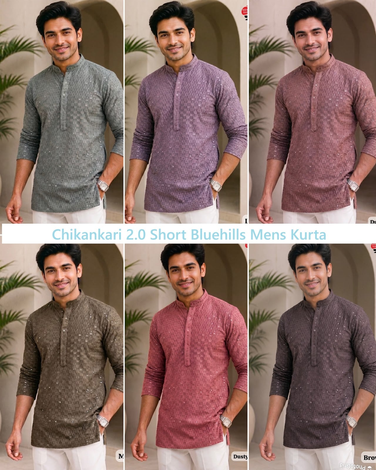 Chikankari 2.0 Short Bluehills Rayon Mens Kurta Supplier Gujarat
