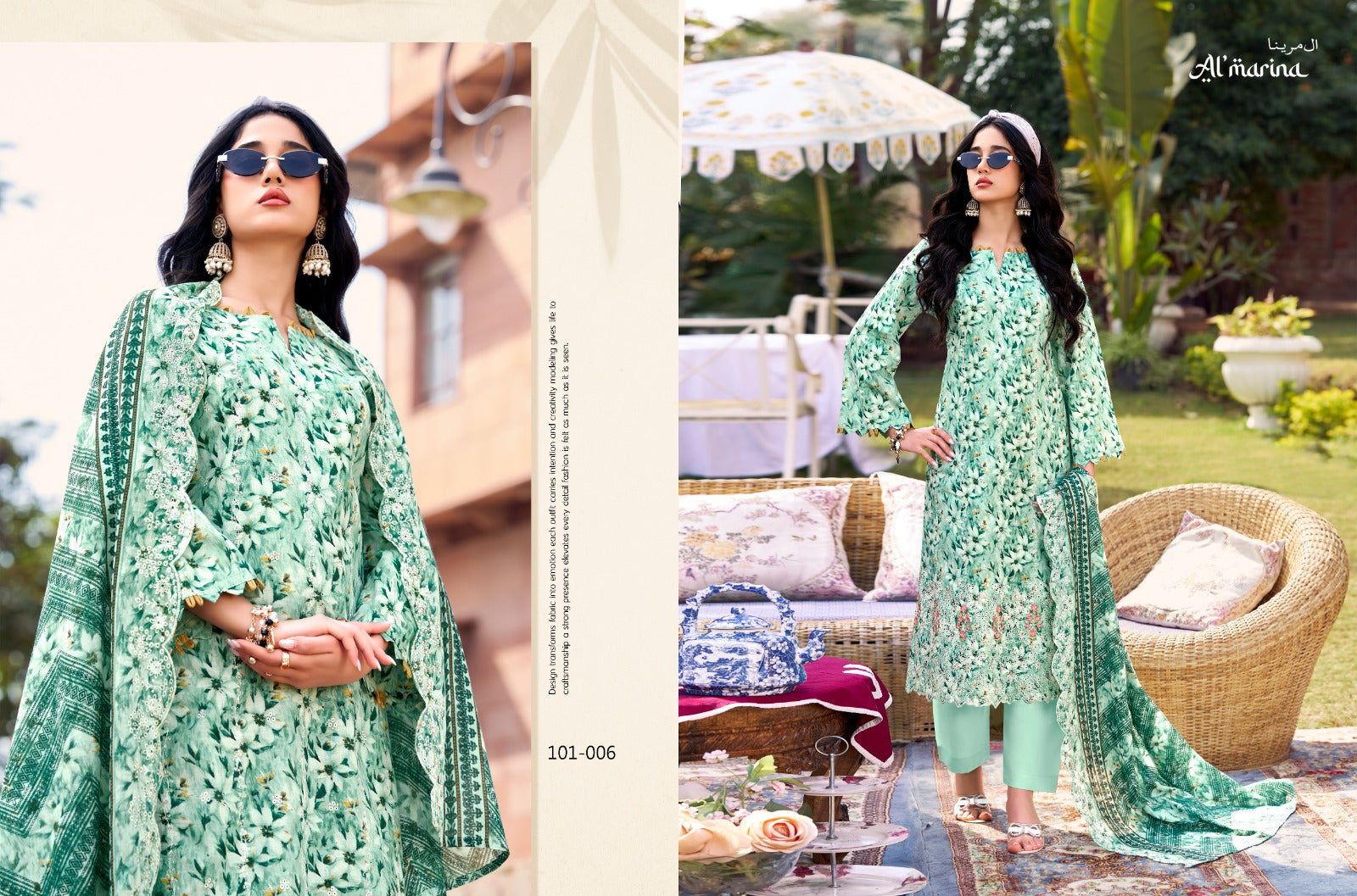 Chikankari Al Marina Cotton Karachi Salwar Suits Wholesaler Gujarat