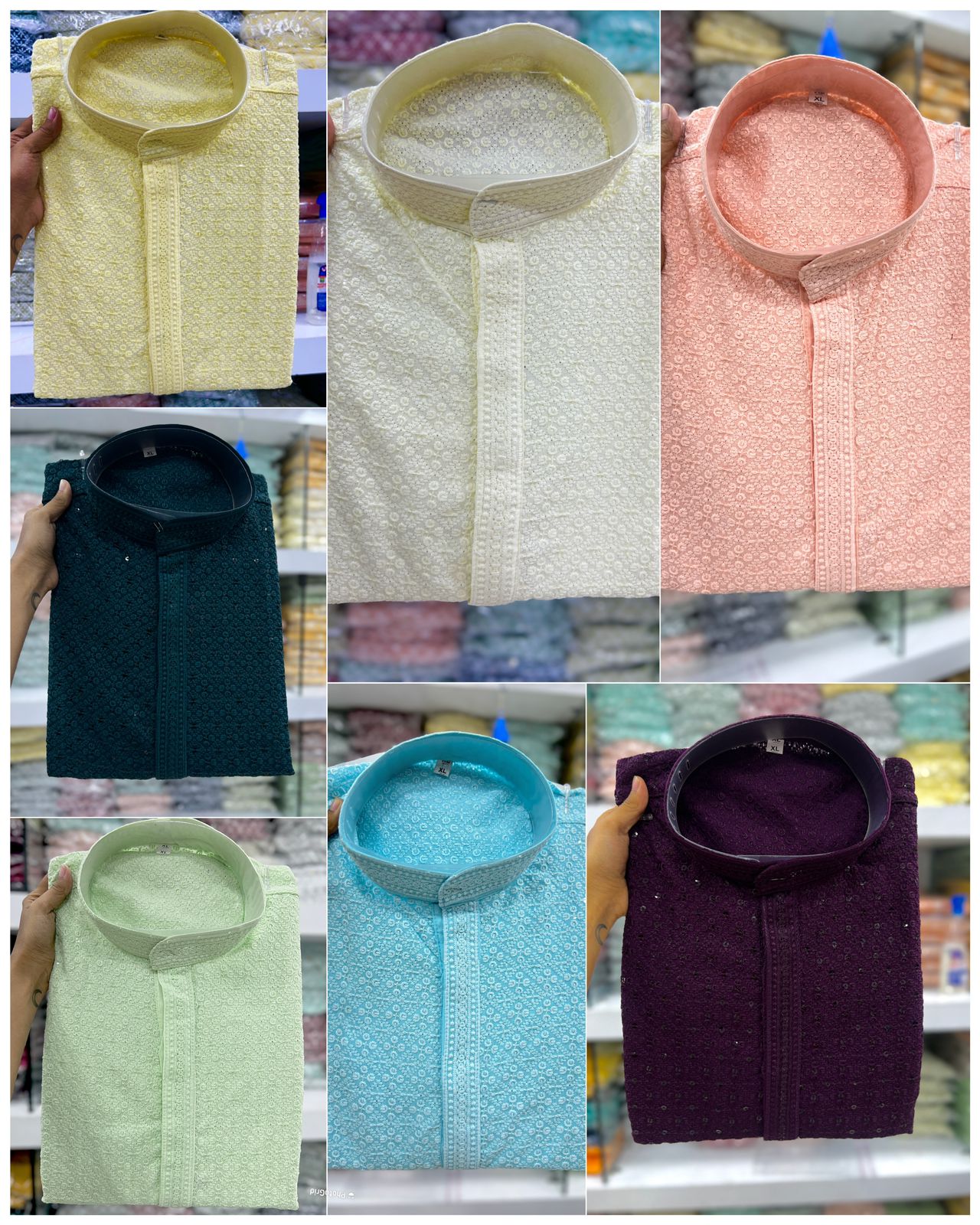 Chikankari Bluehills Rayon 14Kg Mens Kurta Wholesale Price