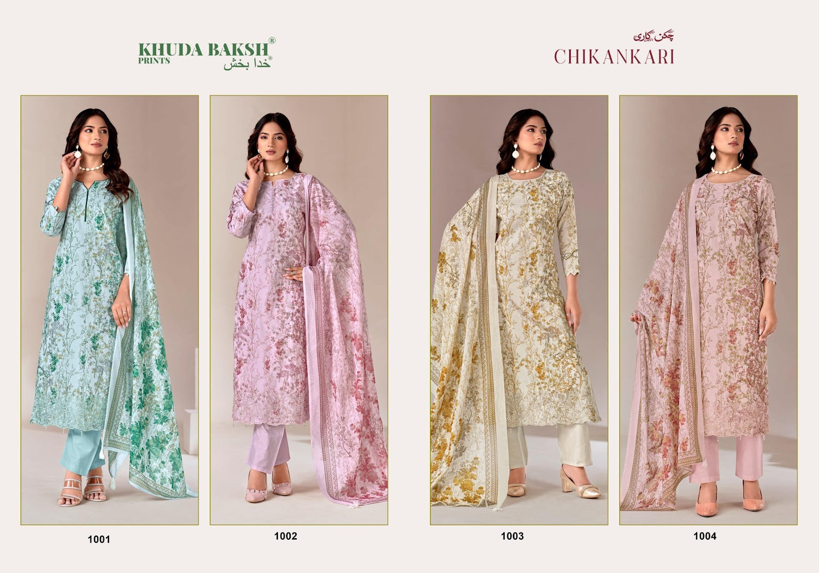 Chikankari Edition Khuda Baksh Prints Lawn Karachi Salwar Suits Manufacturer Ahmedabad
