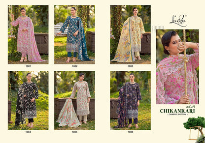 Chikankari Levisha Lawn Cotton Pakistani Patch Work Suits Supplier