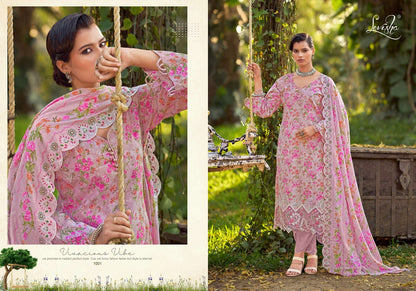 Chikankari Levisha Lawn Cotton Pakistani Patch Work Suits Supplier