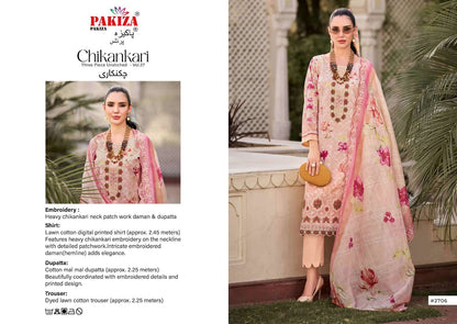 Chikankari Vol 27 Pakiza Prints Lawn Cotton Karachi Salwar Suits Supplier Ahmedabad