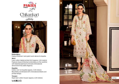 Chikankari Vol 27 Pakiza Prints Lawn Cotton Karachi Salwar Suits Supplier Ahmedabad