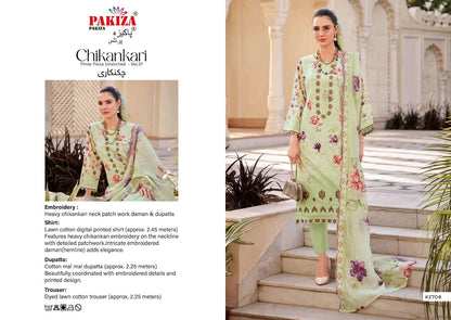 Chikankari Vol 27 Pakiza Prints Lawn Cotton Karachi Salwar Suits Supplier Ahmedabad